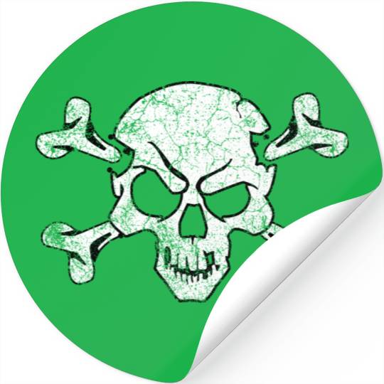 Grunge Pirate Skull And Crossbones Stickers