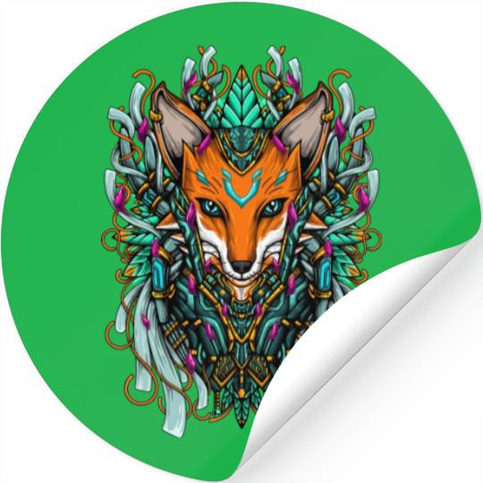 Vivid Royal Ancient Celtic Fox Stickers