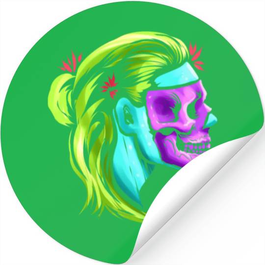 Female Skull Reaper Mask Day Of The Dead Stickers
