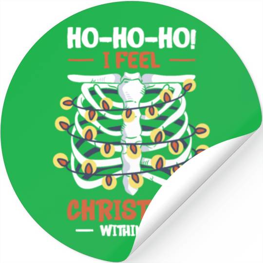 Christmas Holiday Skeleton Rib Cage Radiology Stickers