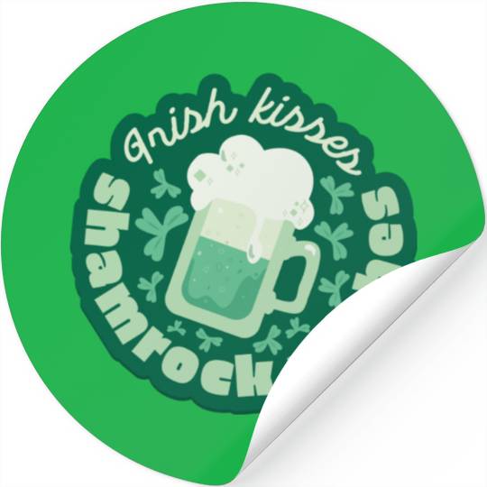 irish kisses shamrock wishes Stickers