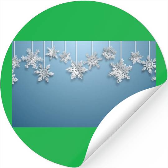 Elegant Hanging Snowflakes Light Blue Stickers