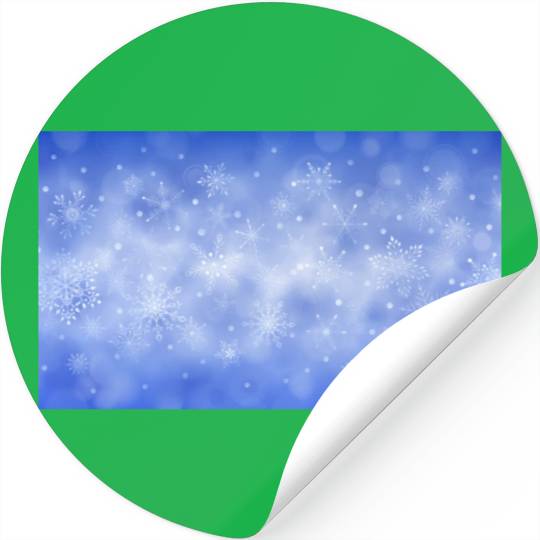 Blue Christmas Snowflakes Bokeh Winter Stickers