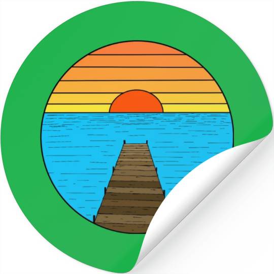Footbridge sunrise Stickers
