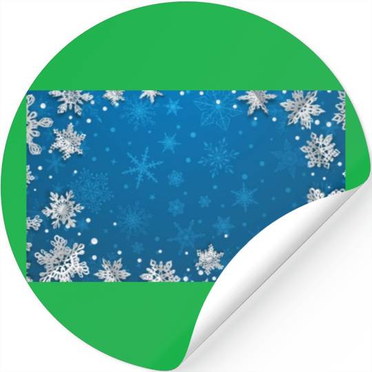 Winter Snowflakes Navy Blue Pattern Stickers