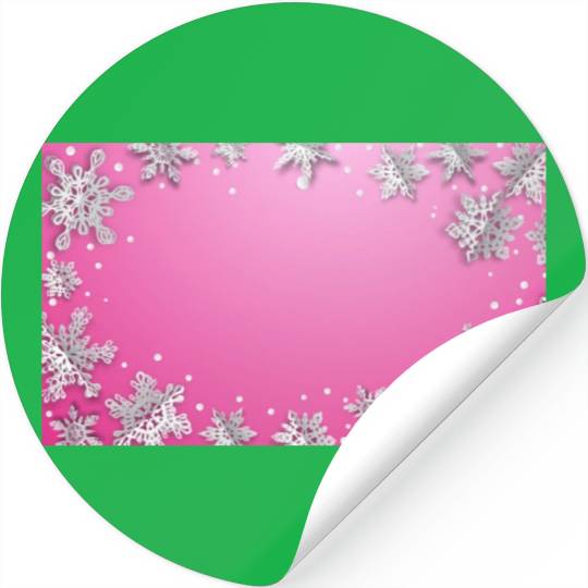 Winter Snowflakes Pink White Stickers
