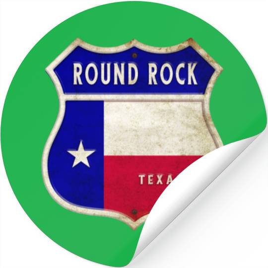 Round Rock Texas Crest Flag Design Stickers