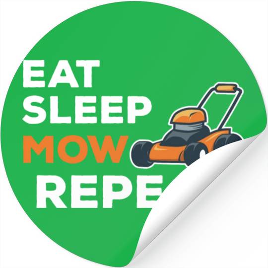 Eat Sleep Mow Repeat Funny Quote Landscaper Grass Stickers