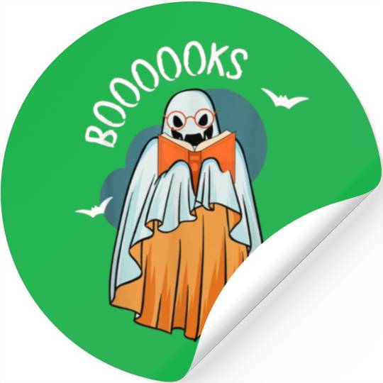 Ghost Book Reading Teacher School Funny Halloween Stickers
