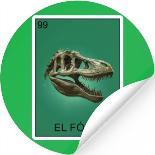 El Fosil Old Person Card Mexican Lottery Card Stickers
