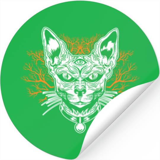 Goth Cat Concert Festivals Black Heavy Death Metal Stickers