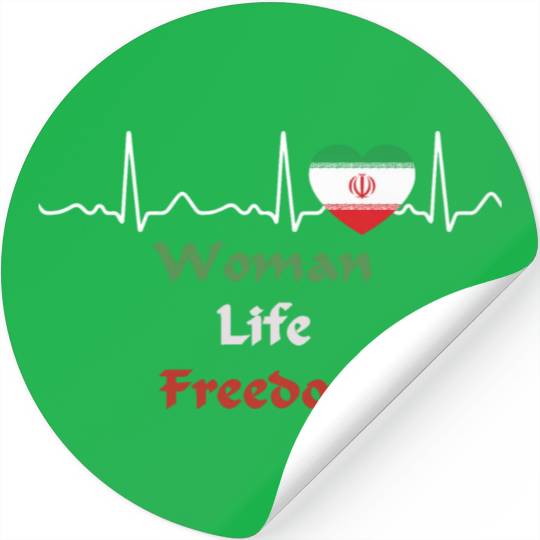 Iran - heartbeat, heart line, woman, life, freedom Stickers