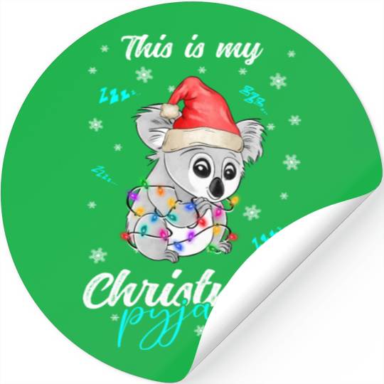 Winter Christmas Pyjama Koala Stickers