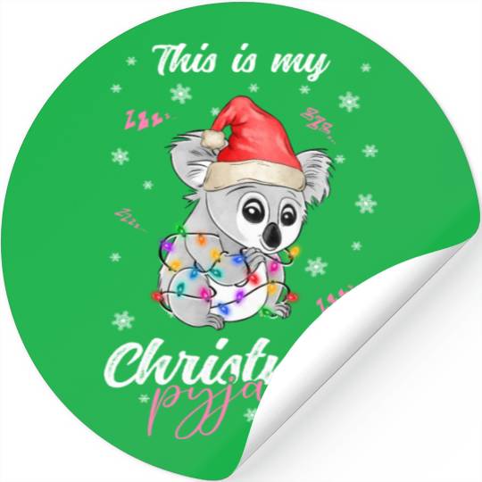 Winter Christmas Pyjama Koala Stickers