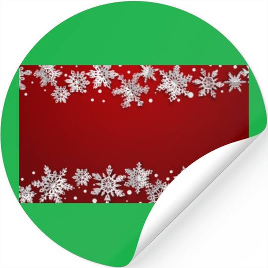 Elegant Winter Snowflakes Red Stickers