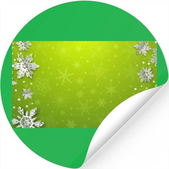 Winter Snowflakes Green Pattern Stickers