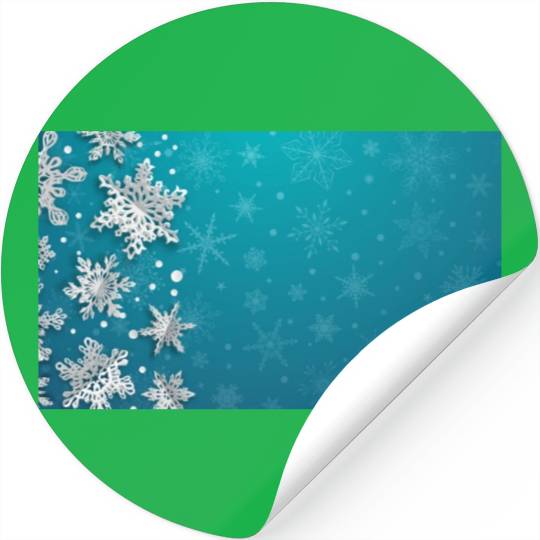 Elegant Christmas Snowflakes Pattern Teal Stickers