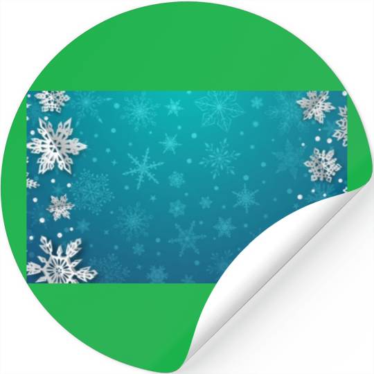 Winter Snowflakes Teal Pattern Stickers