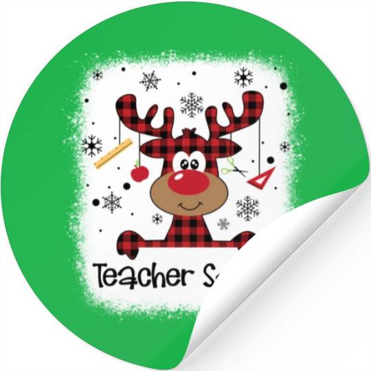 Bleached Teacher Squad Reindeer Funny Teacher Stickers