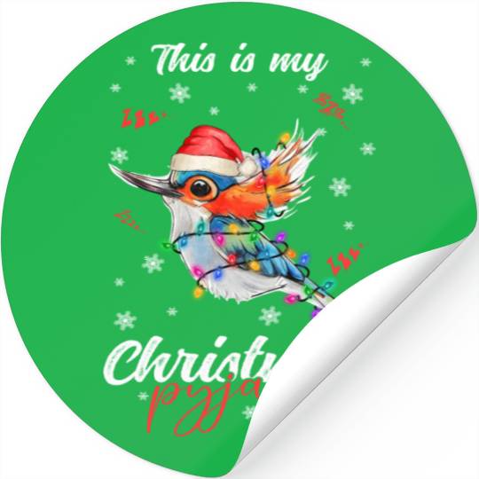 Winter Christmas Pyjama Hummingbird Stickers