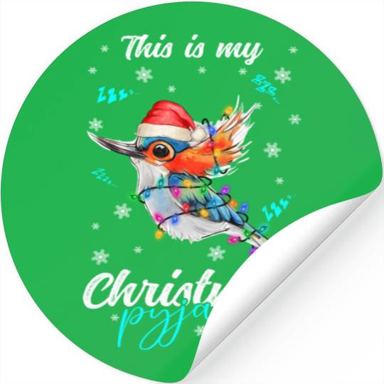 Winter Christmas Pyjama Hummingbird Stickers