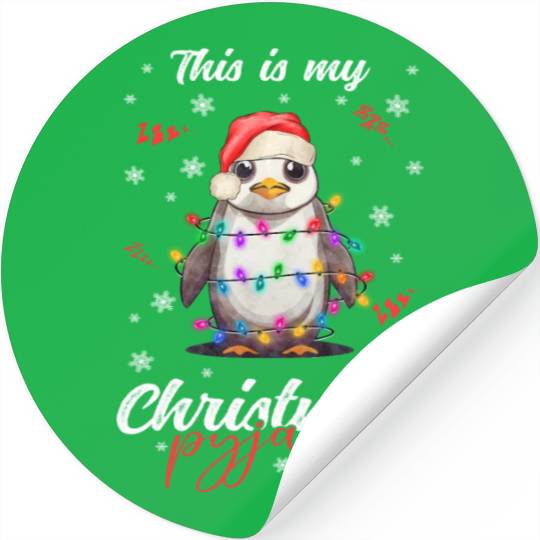 Winter Christmas Pyjama Penguin Stickers