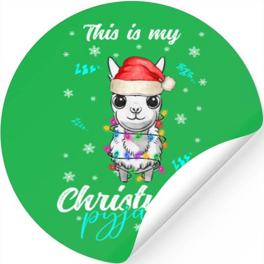 Winter Christmas Pyjama Llama Stickers