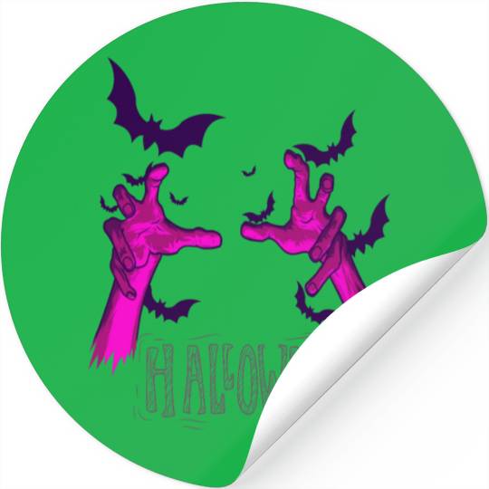 Creepy Zombie Costume Bats Halloween Stickers