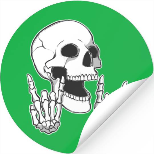 Spooky Skull Heavy Music Halloween Design Stickers