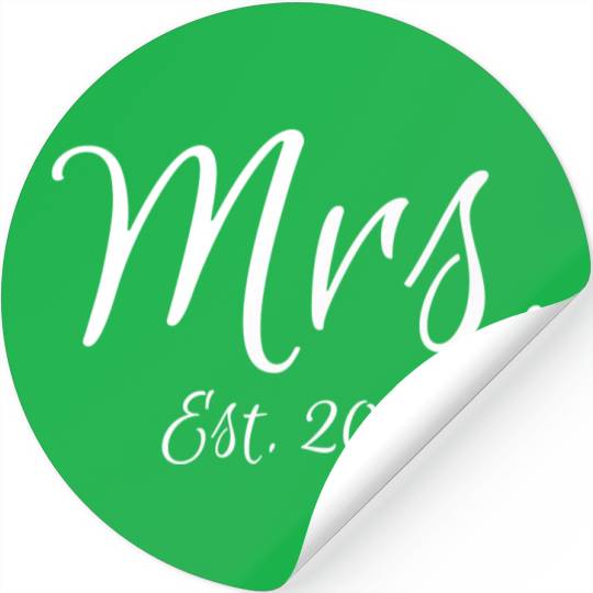 Matching Script Mr & Mrs Bridal Bride Mrs Est 2020 Stickers
