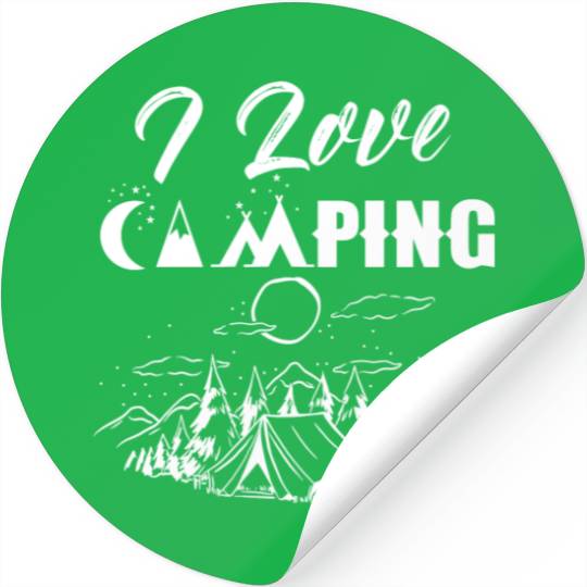 I Love Camping Lover Camper Campsite Camp Stickers