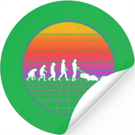 Robotic Lawnmower Evolution Retro Stickers