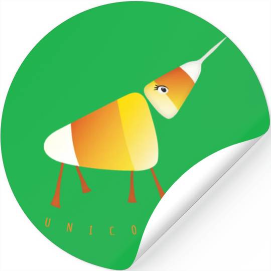 UNICORN Funny Candy Corn Halloween Stickers
