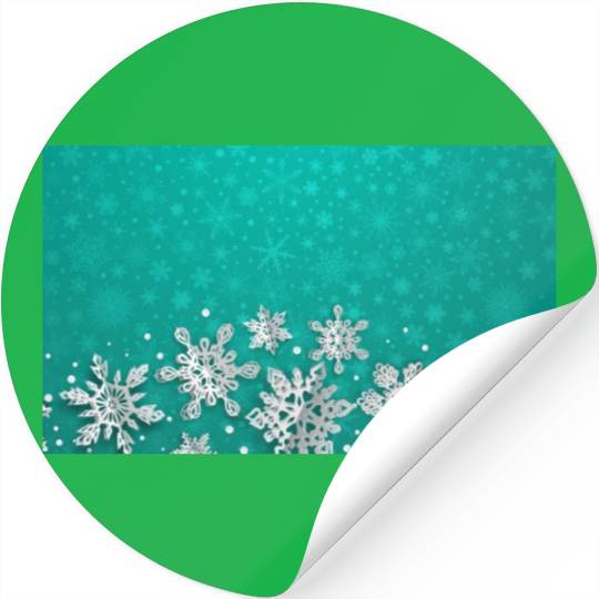 Teal Snowflakes Pattern Stickers