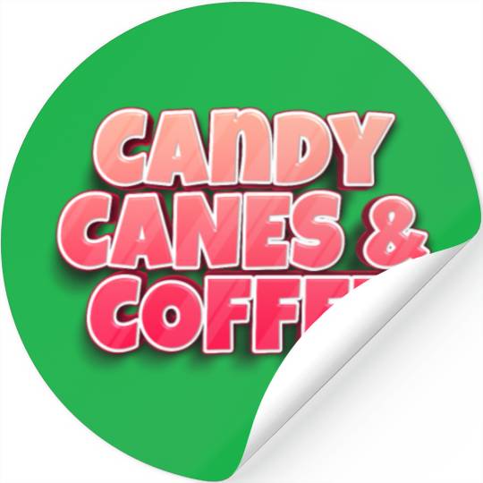 Candy Cane Candy Canes And Coffee Stickers