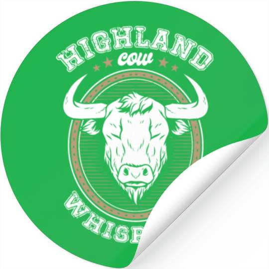 Highland Cow Whisperer Grass Puppy Cow Farmer Stickers