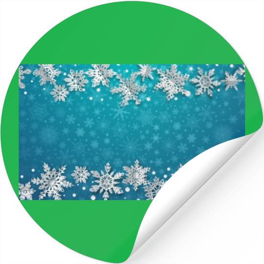 Elegant Teal Winter Snowflakes Pattern Stickers