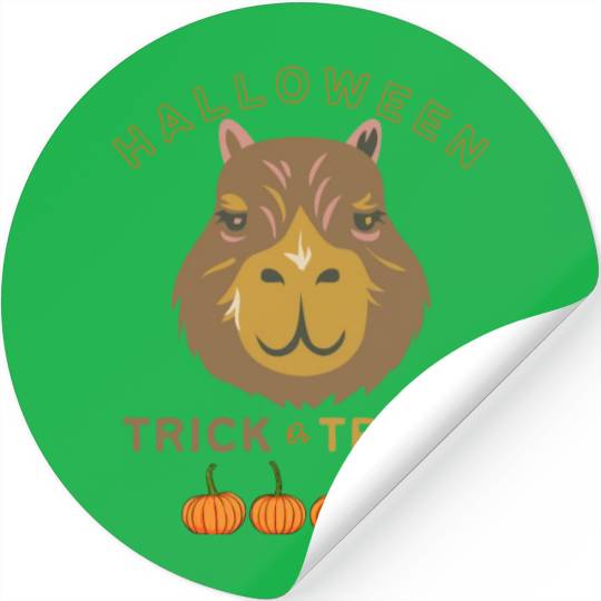 Capybara with a pumpkin Stickers