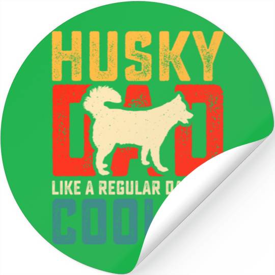 Cute Siberian Husky Dad Father's Day Stickers