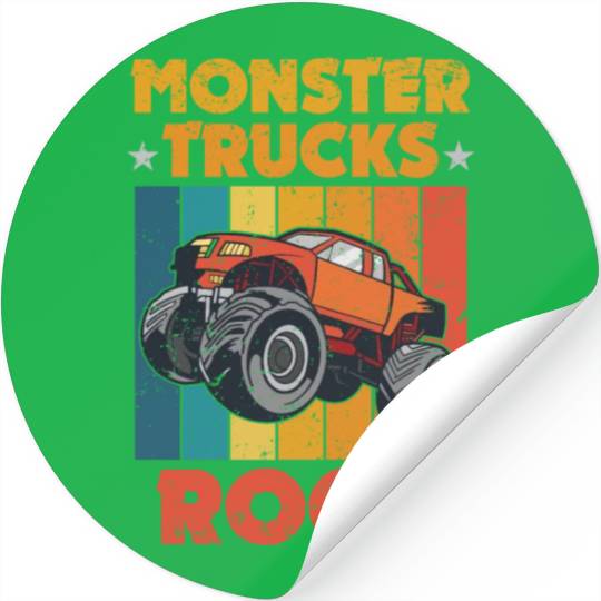 Awesome Monster Trucks Rock Tricks Stunts Wheelies Stickers