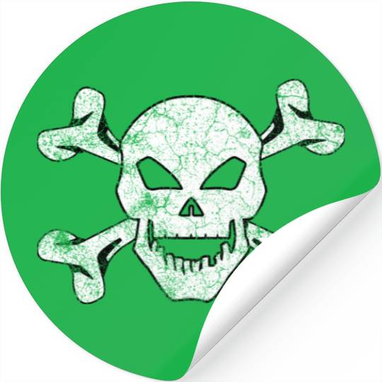 Textured Skull And Crossbones Stickers