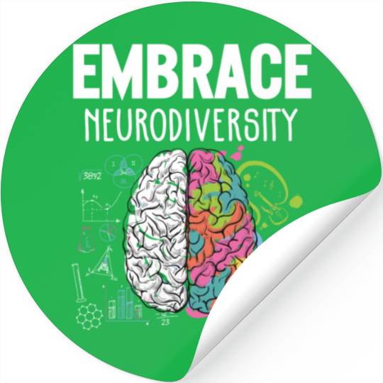 Embrace Neurodiversity Brain Adhd Autism Awareness Stickers
