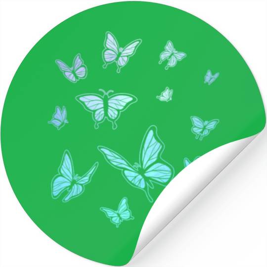 Blue Butterflies Gardening Butterfly Stickers