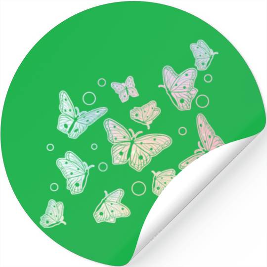 Pastel Butterflies Gardening Butterfly Lover Stickers