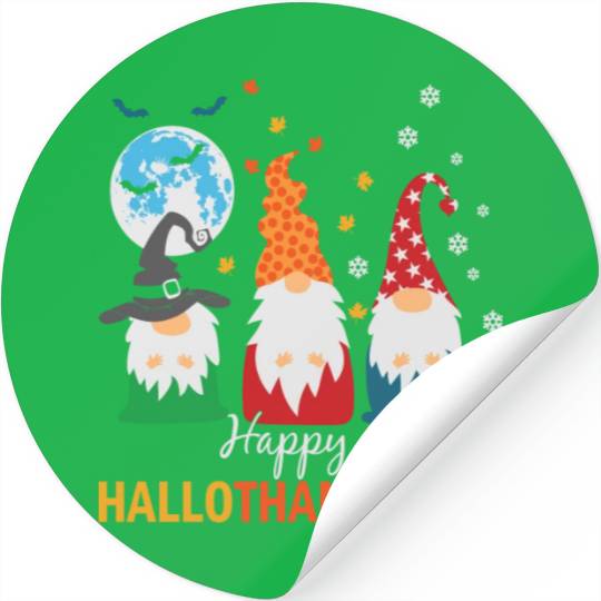 Happy Hallothanksmas Gnomes Lover Halloween Stickers