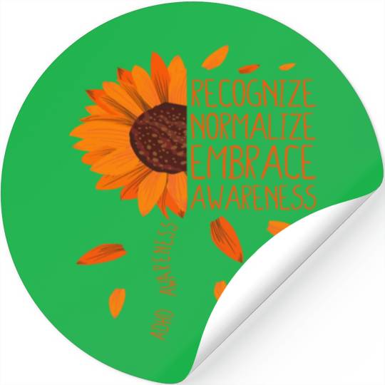 ADHD Awareness Sunflower Embrace Neurodiversity Stickers