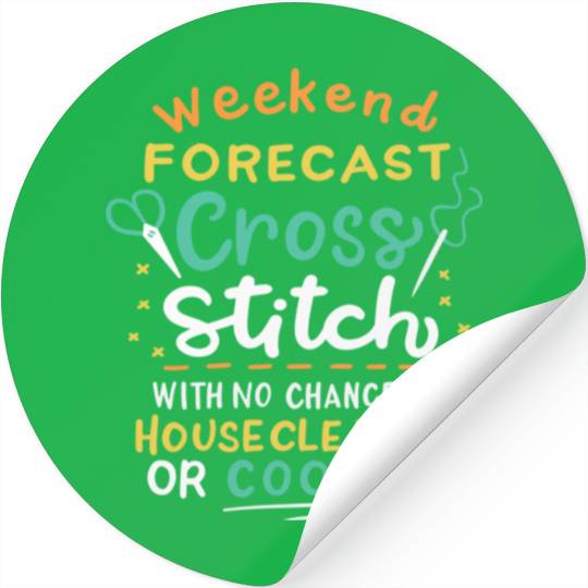 Weekend Forecast Cross Stitch Stickers