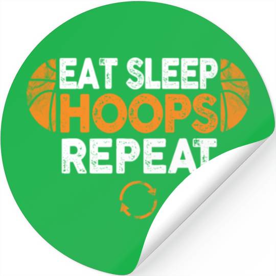 Eat Sleep Hoops Repeat Basketball Stickers