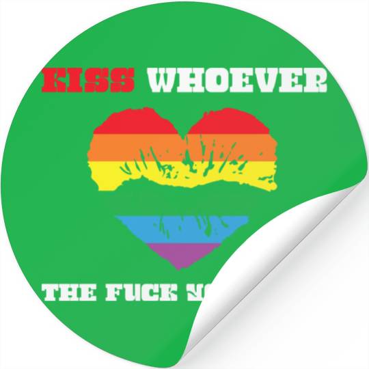 LBGT Flag Gay Pride Kiss whoever you want Stickers