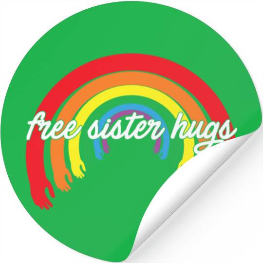 LBGT Flag Gay Pride Human free sister hugs Stickers